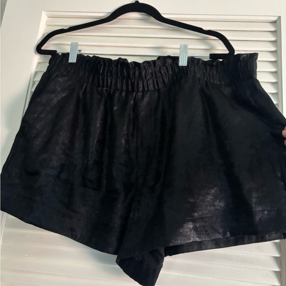 a new day Shimmering Black High Waist Shorts